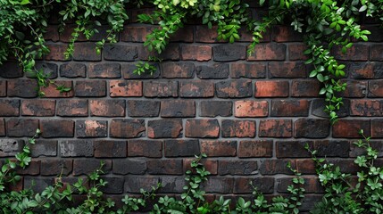 Brick and Plant Background Material