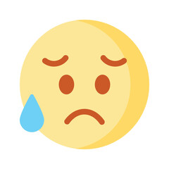 Get your hands on perfectly designed sad emoji icon, customizable vector