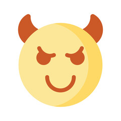 Scary devil with horns, customizable emoji icon in trendy style