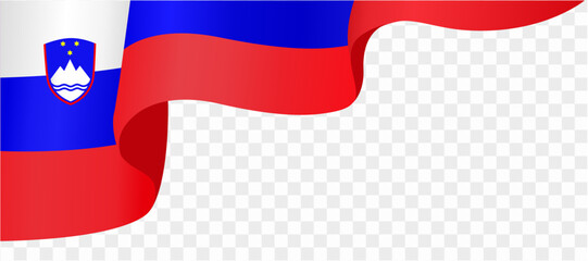 Slovenia flag wave isolated on png or transparent background vector illustration.