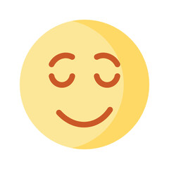Calm face emoji icon, proud, cool expressions vector design