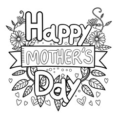 Happy mother day typography vector 