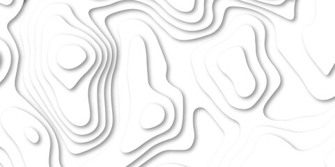 Abstract white paper cut background with line. 3d topography relief. Vector topographic illustration. realistic papercut decoration textured with wavy layer and shadow. seamless pattern wave design.