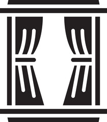 Window and Curtain Glyph Icon