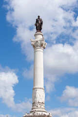 bronze statue pedros IV Baixa in lisbon portugal rossio square