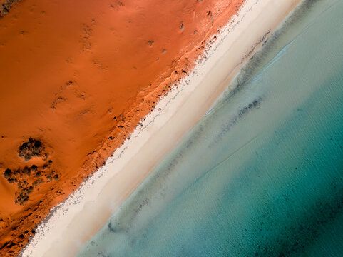 Stunning aerial view of Shark Bay, Western Australia.