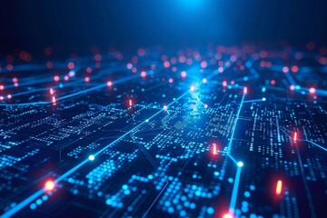 Obraz premium Digital transfer big data on internet. futuristic digital technology