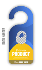 Brand headphone product and door hanger or web banner ad design template