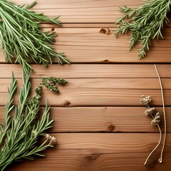 herbs on a wooden board