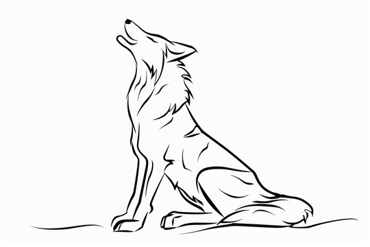 recommend clip art: A howling wolf Blank white background 
