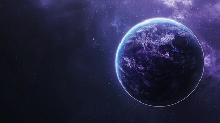 Fototapeta premium space shot of a blue violet planet
