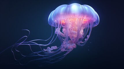 colorful neon jellyfish ocean