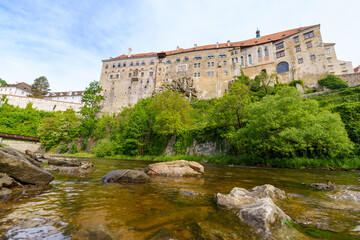 The ancient town and castle of Cesky Krumlov registered in the UNESCO list