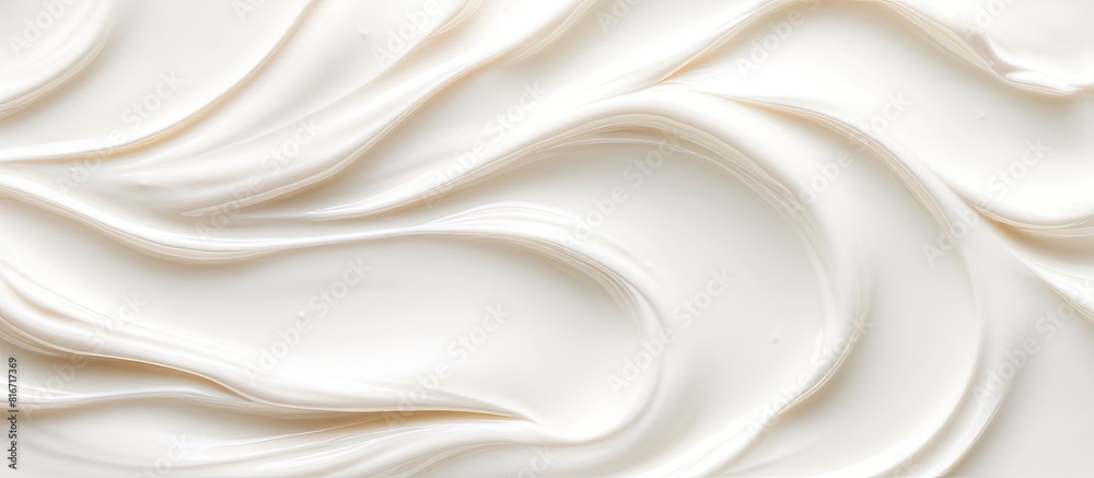 Poster A white background with a copy space image featuring cream that has been spread or smeared