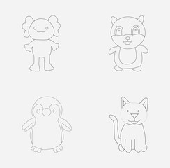 doll lineart isulated on white background