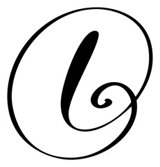 Vector calligraphy hand drawn letter D logo. Script font. Handwritten brush style