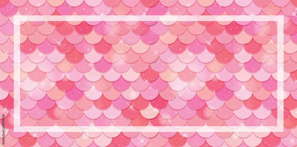 Sticker gradient pink scales in a seamless design