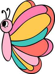 Retro flower power butterfly