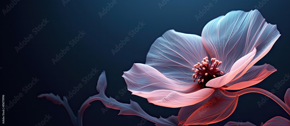 Poster A stunning synthetic flower with a blank area for adding text in the background image. with copy space image. Place for adding text or design