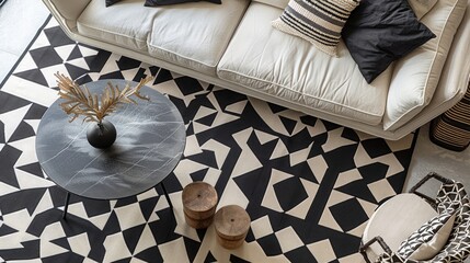 Capture the essence of timeless sophistication with an enchanting black and white geometric design