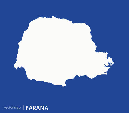Paran&aacute; state map. Federative unit of Brazil. Vector map for any needs.	
