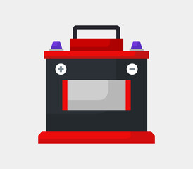 Vector of a car battery on a white background
