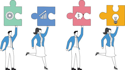 Team Planning, Teamwork stock illustration