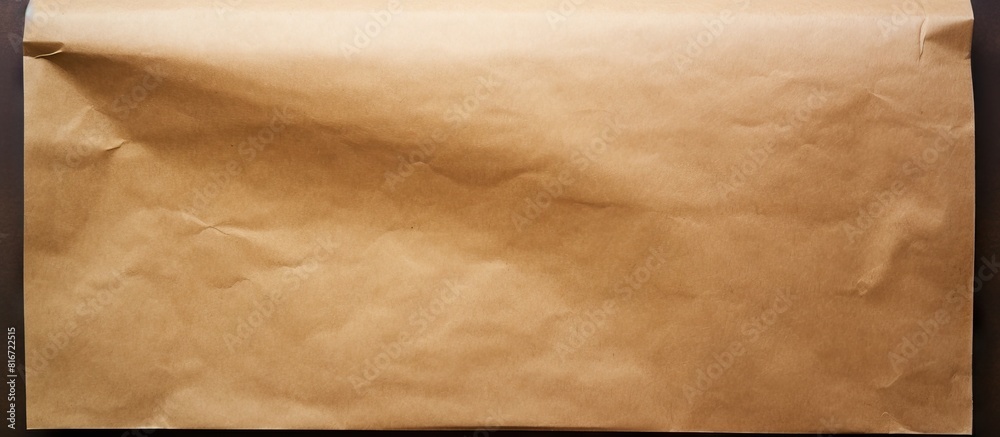 Poster Top view of a brown paper bag with a texture perfect for a background with copy space image