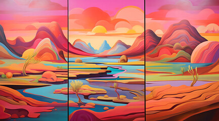 Vibrant Valley - Abstract Landscape Painting