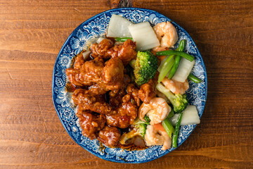 Chinese Dragon and Phoenix with chicken and shrimp
