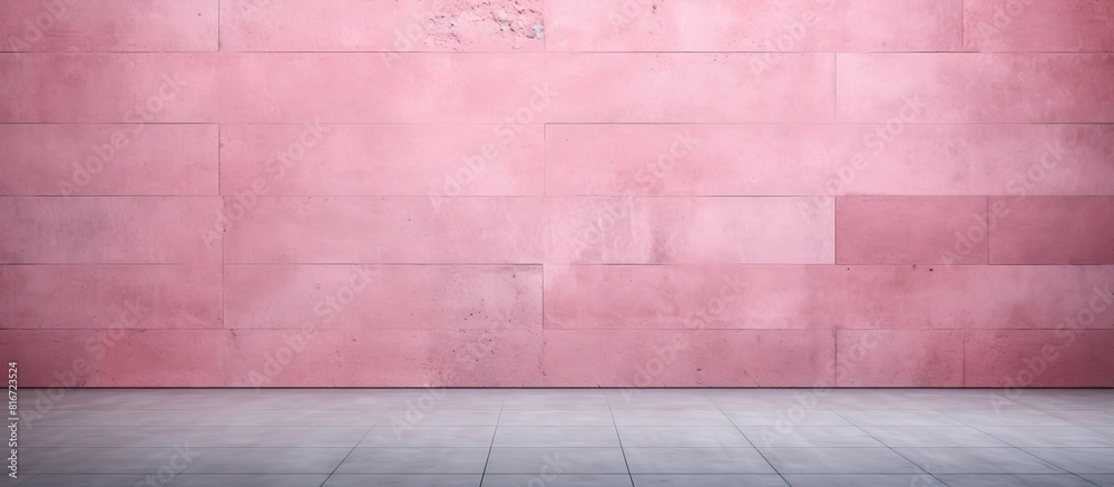 Poster the wall displays a textured and background with a pink color providing a copy space image