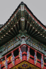 Obraz premium Sanbanggulsa temple roof detail in Jeju Island, South Korea.