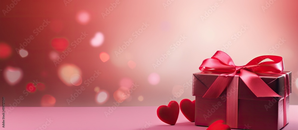 Aufkleber valentine s and mother s day themed background with a heart shaped gift on a vibrant backdrop perfec