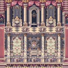 Obraz premium inside a royal chamber floor texture tile seamless pattern background