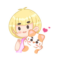 The girl with the orange cat