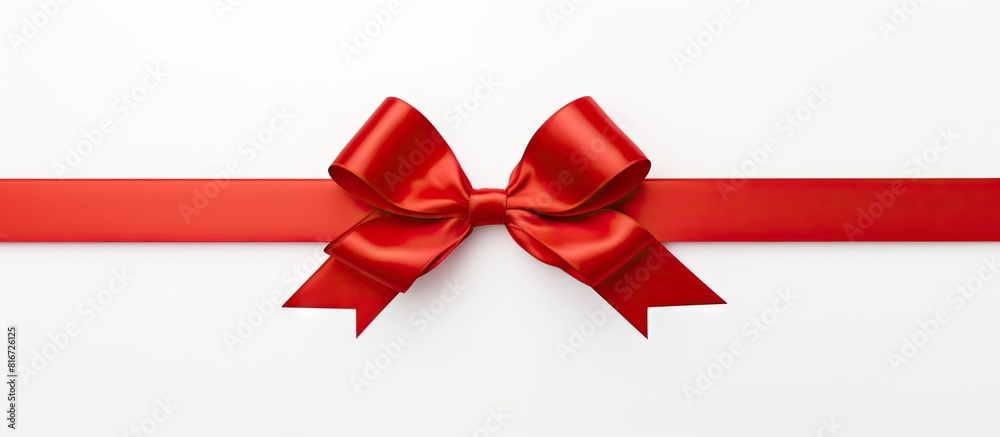 Poster A white background with a copy space image showcasing a ribbon being wrapped