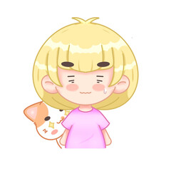 The girl with the orange cat