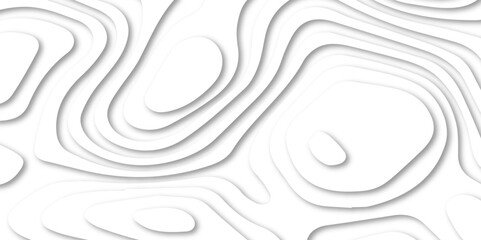 Modern 3D Papercut Layered Abstract Background with Wavy Topographic Patterns, Geometric Shapes, and Seamless Grey and White Curves for Business, Design, and Creative Art Illustrations.