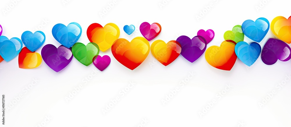 Poster a vibrant eye catching lgbt themed valentine s day banner featuring abstract rainbow hearts the imag