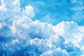 A serene blue sky filled with fluffy white clouds. Suitable for various projects