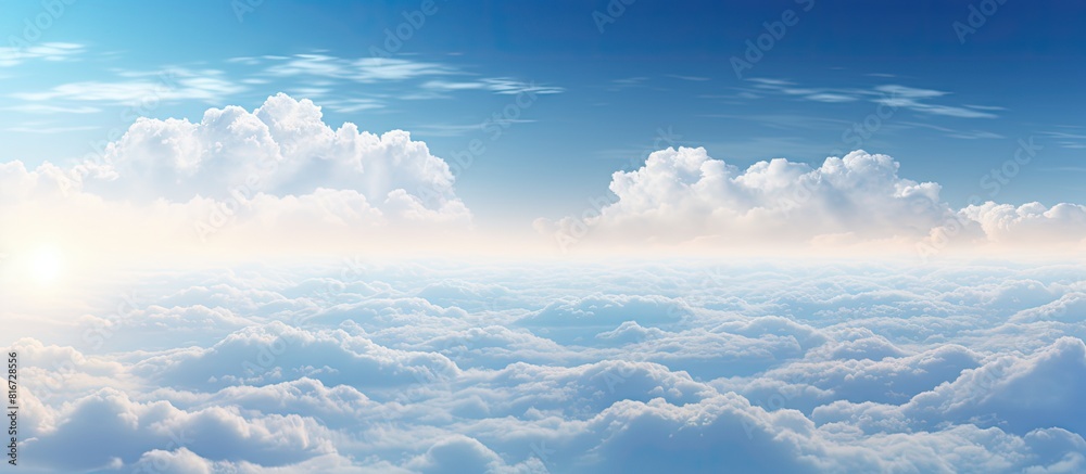 Poster The sky with its vast expanse and endless hues provides a serene and majestic backdrop to the world below. with copy space image. Place for adding text or design