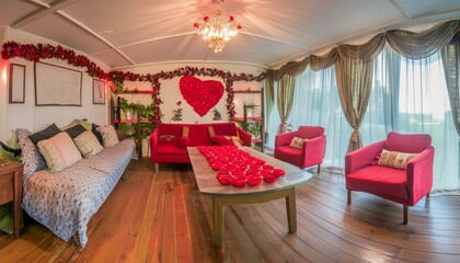 Valentine day decoration at home
