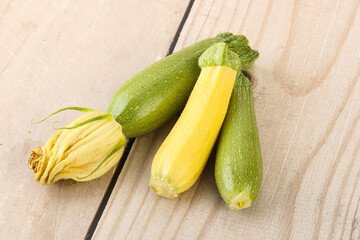 Raw baby organic zucchini heap