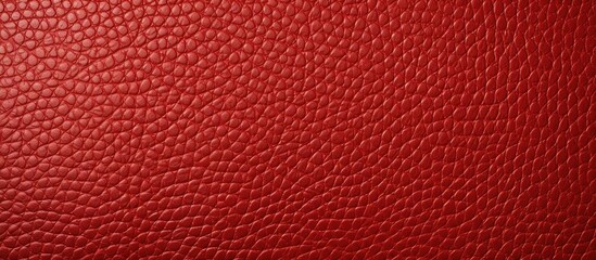A copy space image of a textured surface in a vibrant red leather material