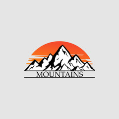 Mountain logo, for travel adventure company logo,book image,vector illustration background