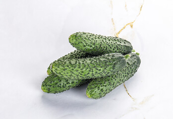 Fresh natural organic cucumbers heap