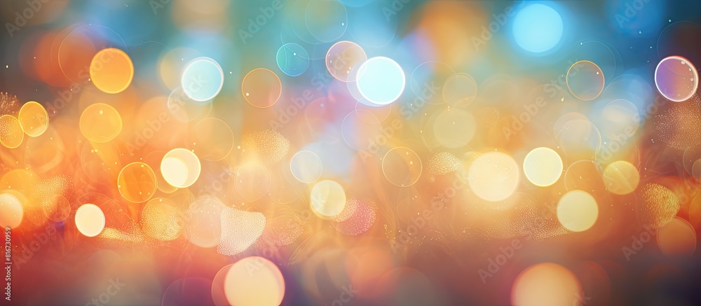 Aufkleber A vibrant artwork with a bokeh effect captures the essence of a festive holiday season perfect for a new year party or season greetings. with copy space image. Place for adding text or design