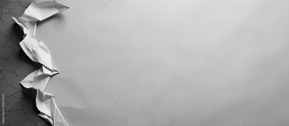 Poster a torn piece of paper on a gray background provides ample copy space for text