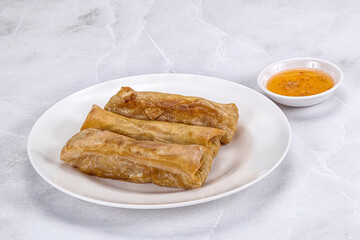 Traditional crispy fried stuffed springroll