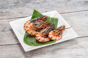 Cooked tiger prawn in the pate
